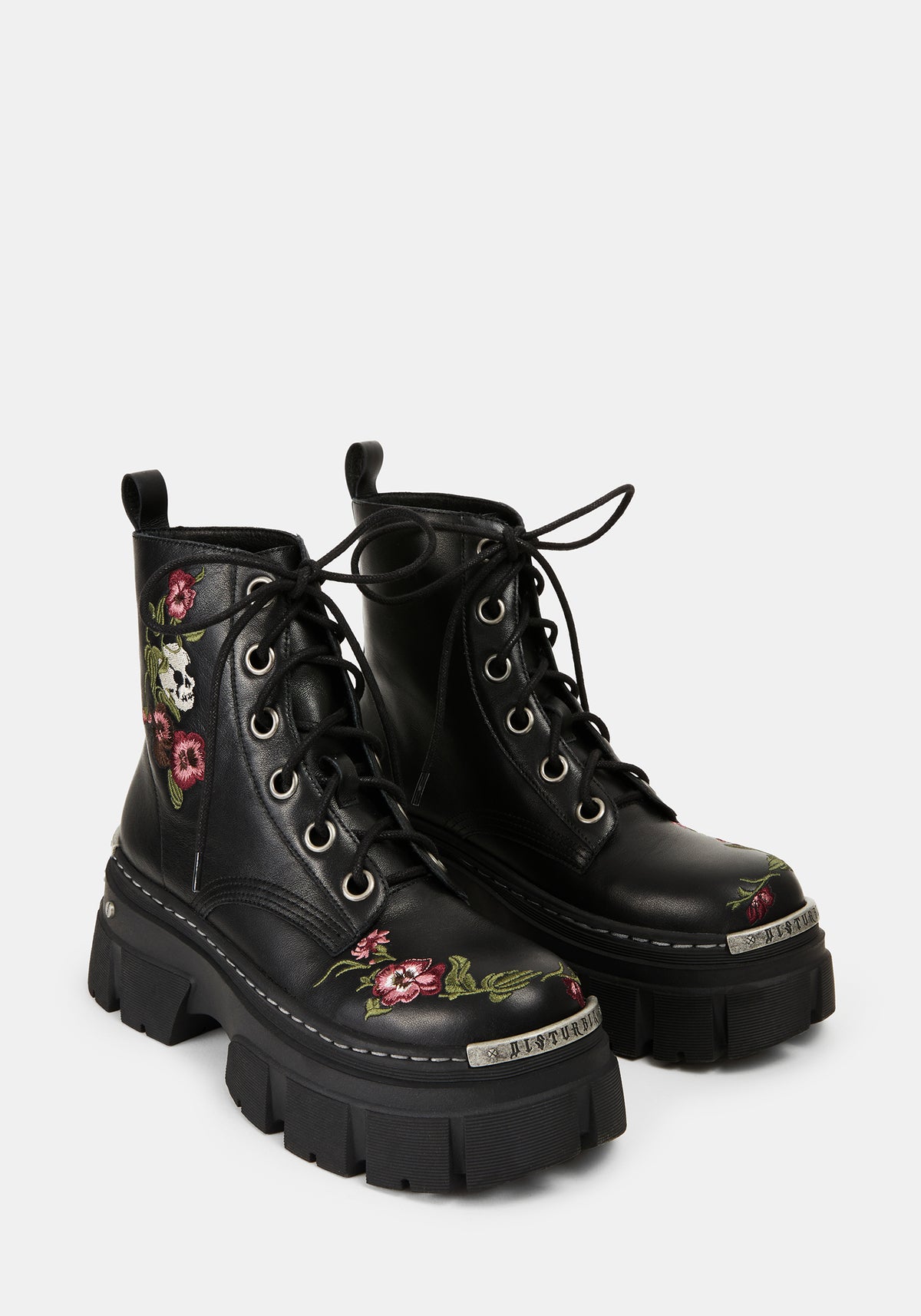 Drunella Embroidered Leather Boots US 8
