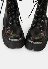 Drunella Embroidered Leather Boots US 8