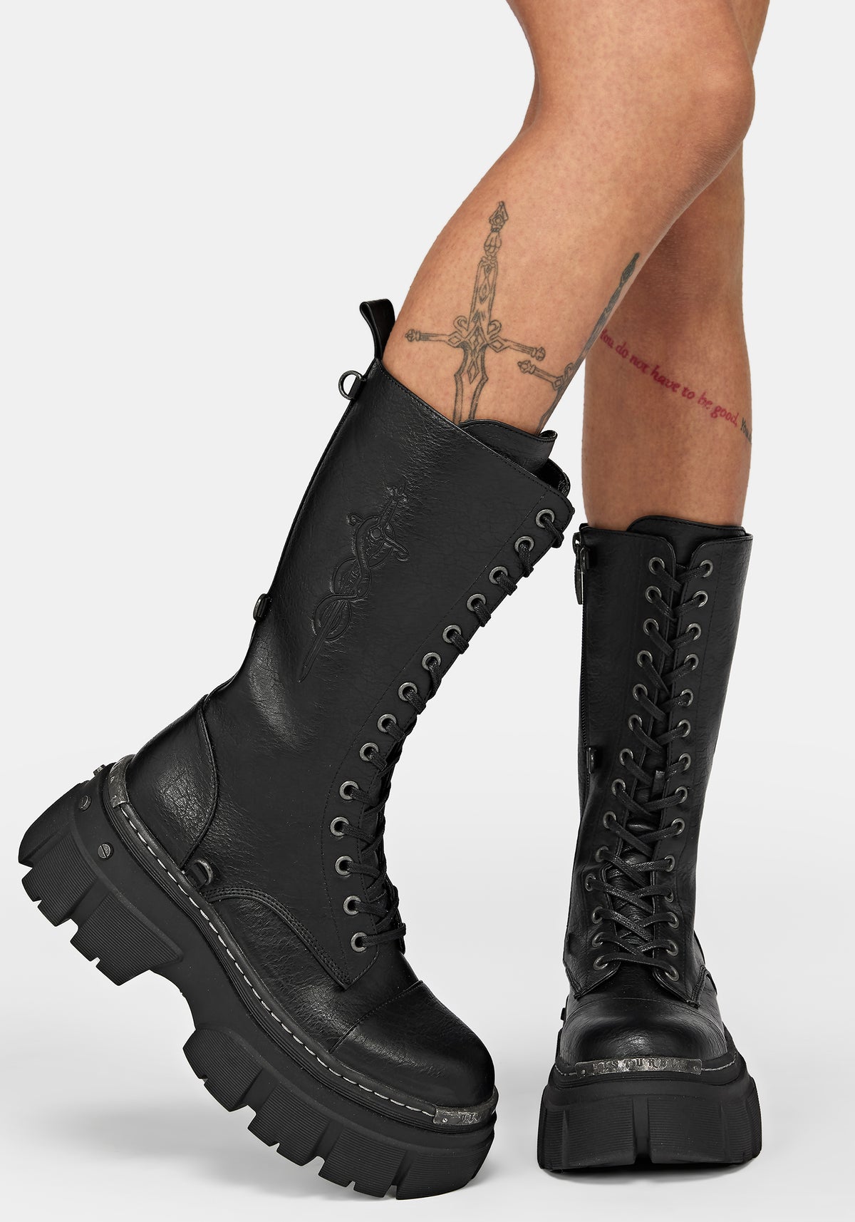 Morwyn Calf Lace Up Platform Boots US 8