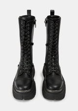 Morwyn Calf Lace Up Platform Boots US 8