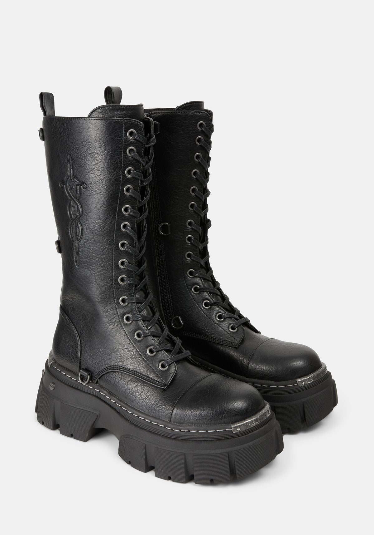 Morwyn Calf Lace Up Platform Boots US 8