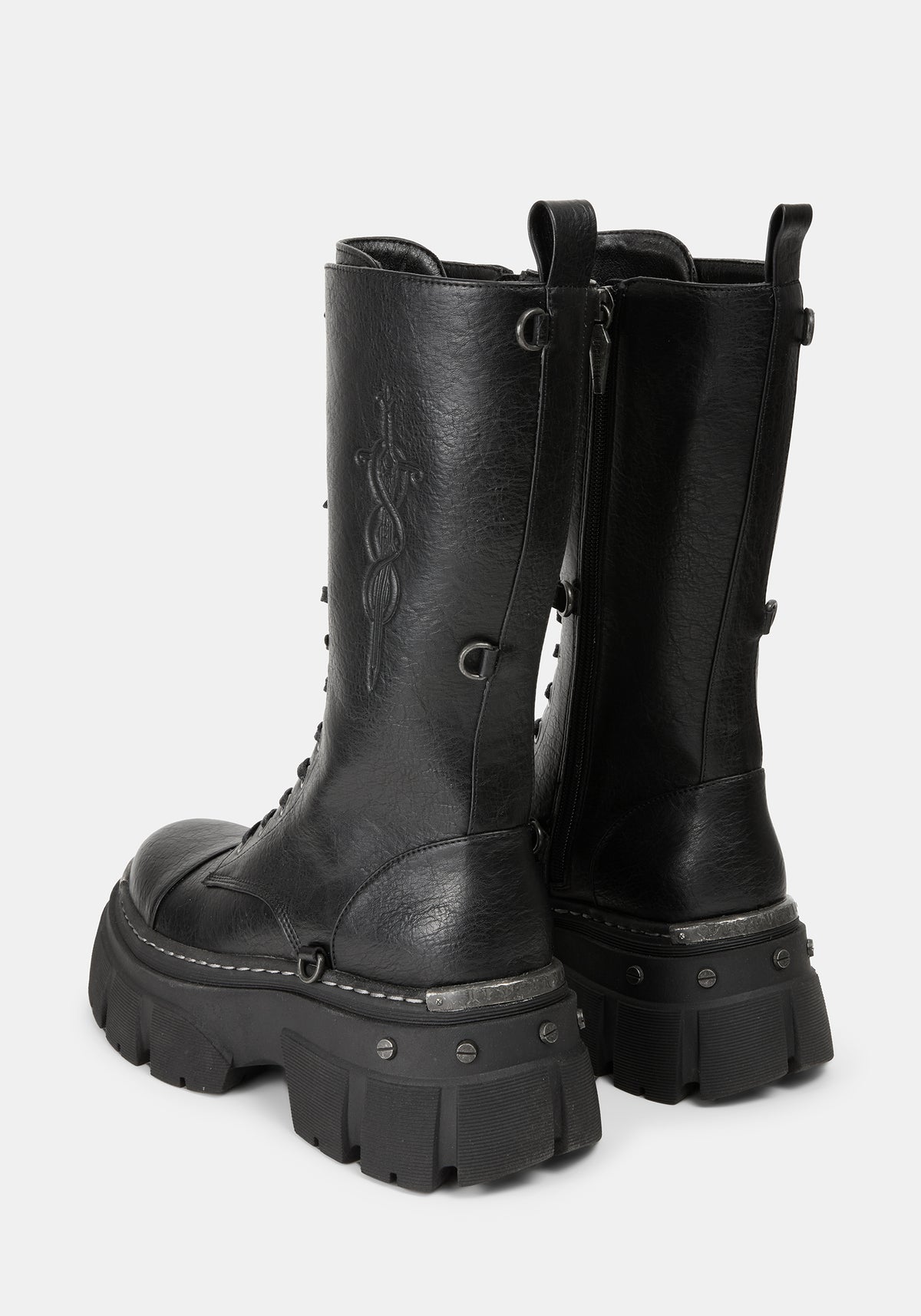 Morwyn Calf Lace Up Platform Boots US 8
