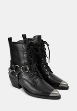 Wespair Leather Toe Cap Chain Boots US 8