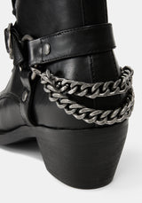 Wespair Leather Toe Cap Chain Boots US 8