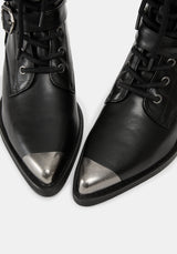Wespair Leather Toe Cap Chain Boots US 8
