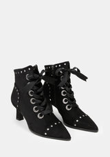 Morvella Pointed Studded Boots US 8