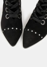 Morvella Pointed Studded Boots US 8