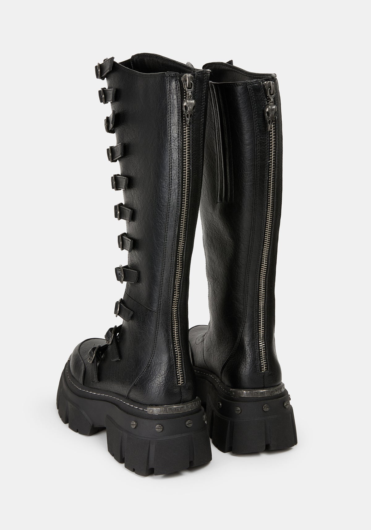 Velmora Tall Multi Buckle Platform Boots