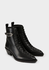 Spinelle Leather Cathedral Buckle Boot UK6