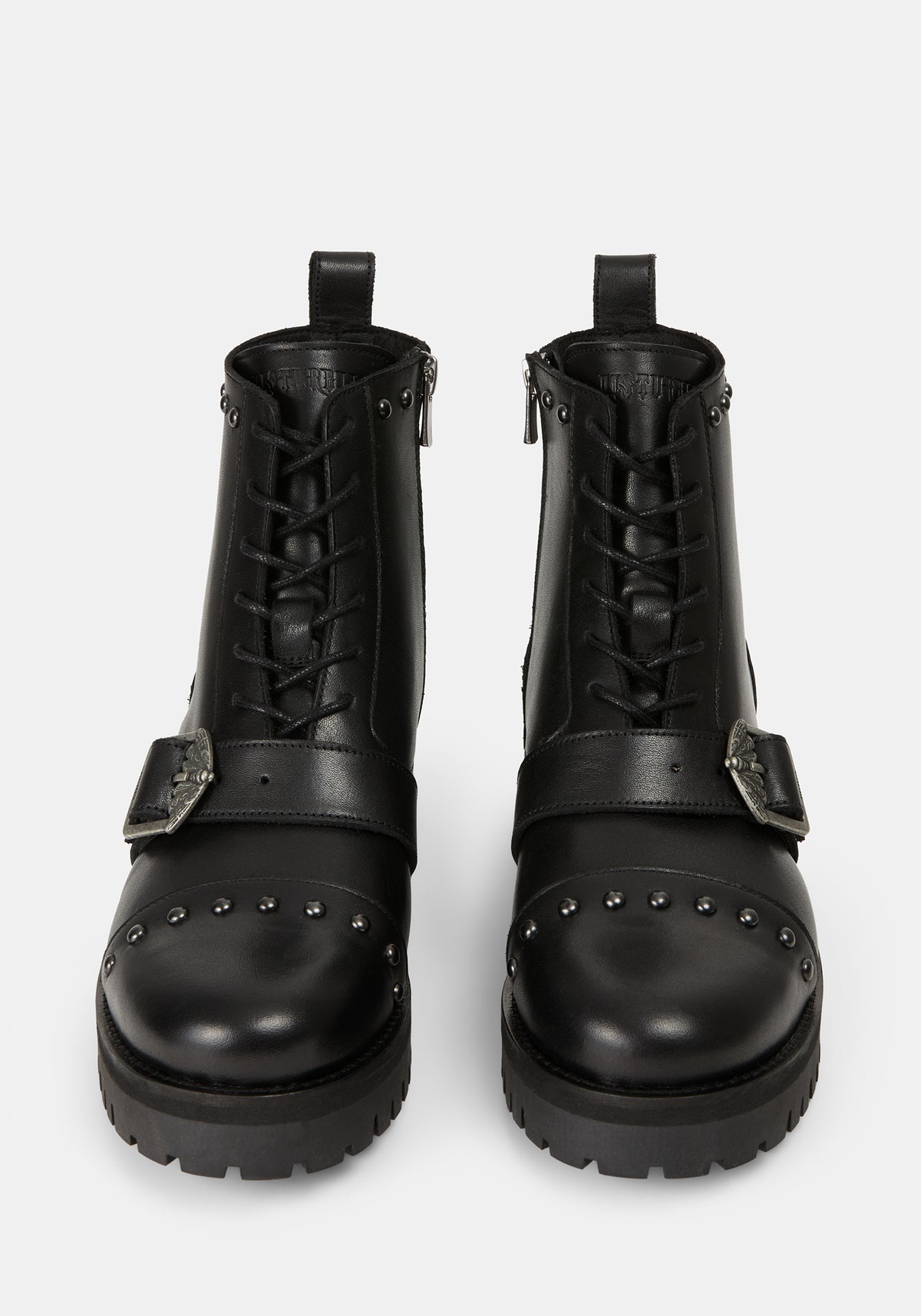 Esmelina Leather Rosamoth Buckle Boots