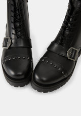Esmelina Leather Rosamoth Buckle Boots