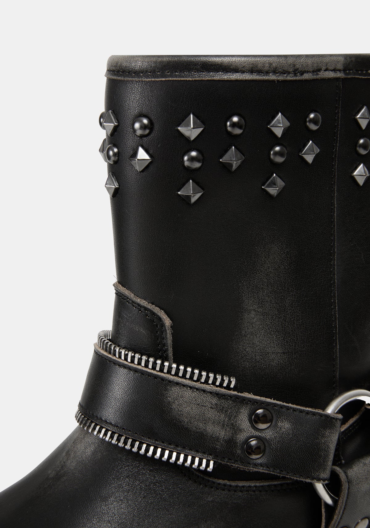 Devlin Leather Studded Biker Boot UK6