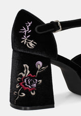 Selene Velvet Embroidered Platform Heels