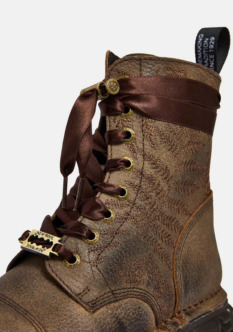 GORE-TEX ブラウン レザー ハイカットブーツ new rock Disturbia x New Rock Korra Boots