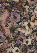 Mortua Grunge Floral Print Lace Trim Mini Wrap Dress