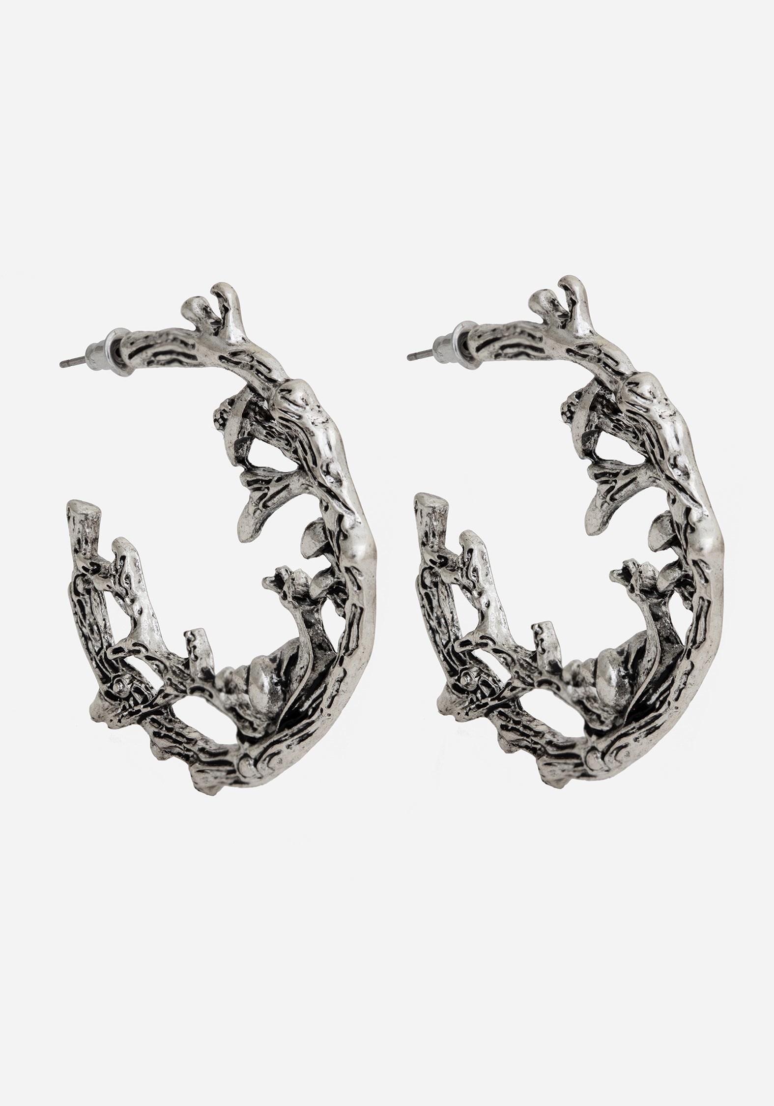 Zinnia Hoop Earring - Silver
