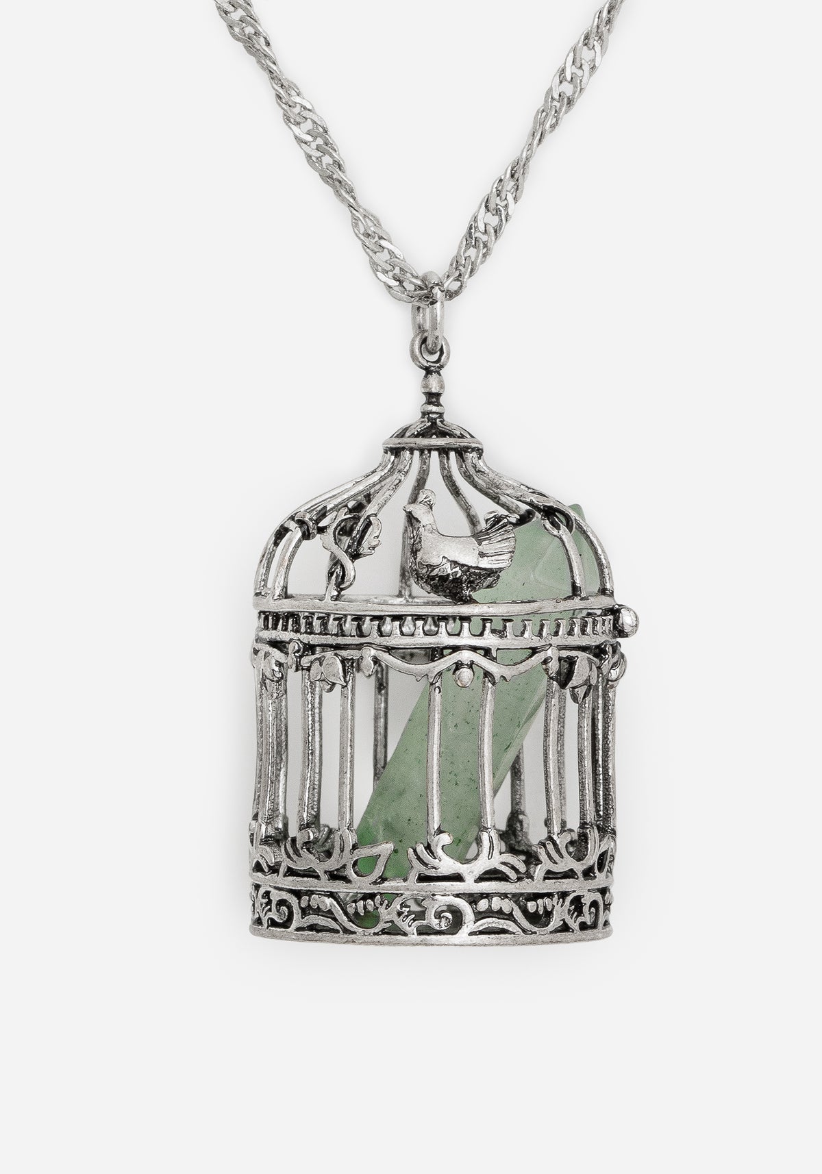 Primavera Bird Cage Pendant Necklace