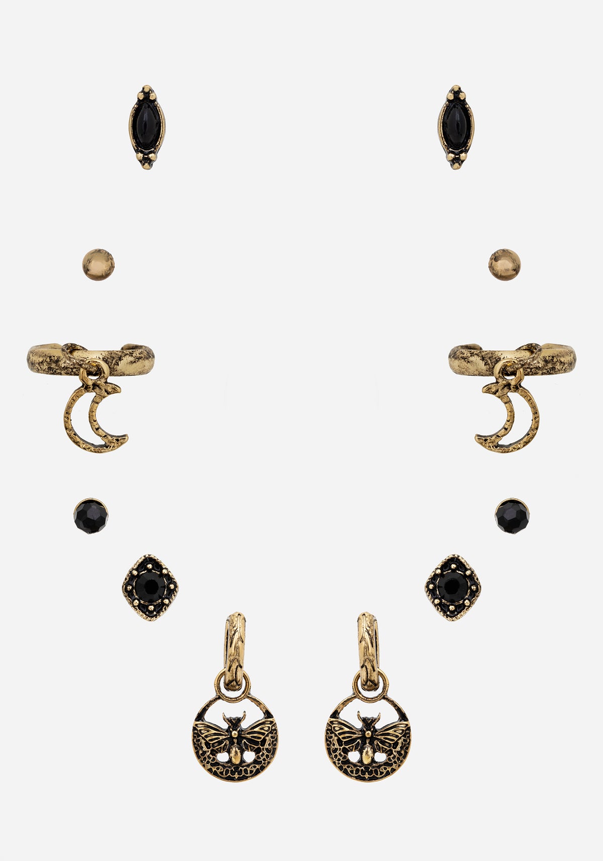 Ciela Moon Moth Earring Set