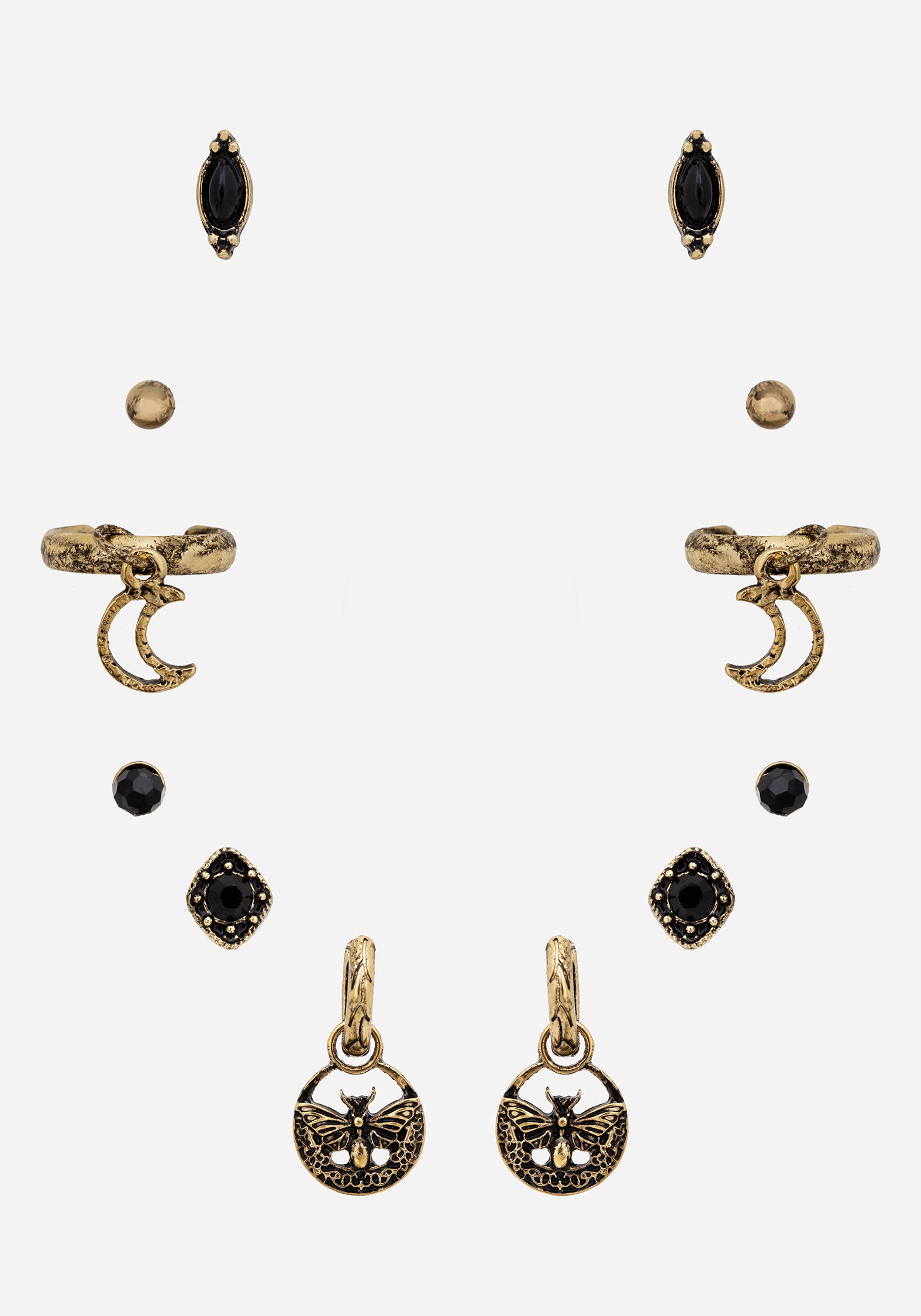 Ciela Moon Moth Earring Set
