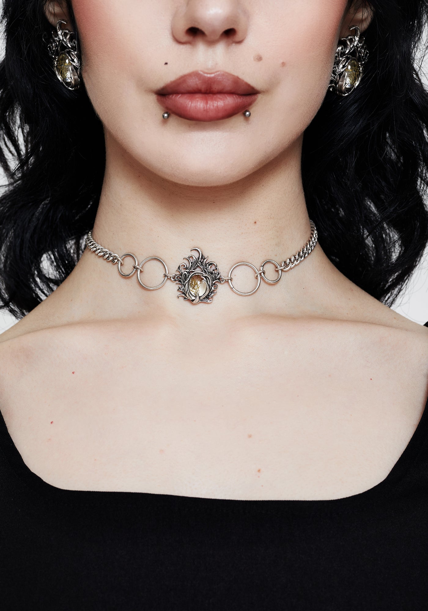Marte Trapped Flower Choker | Disturbia - Shop Women's Gothic