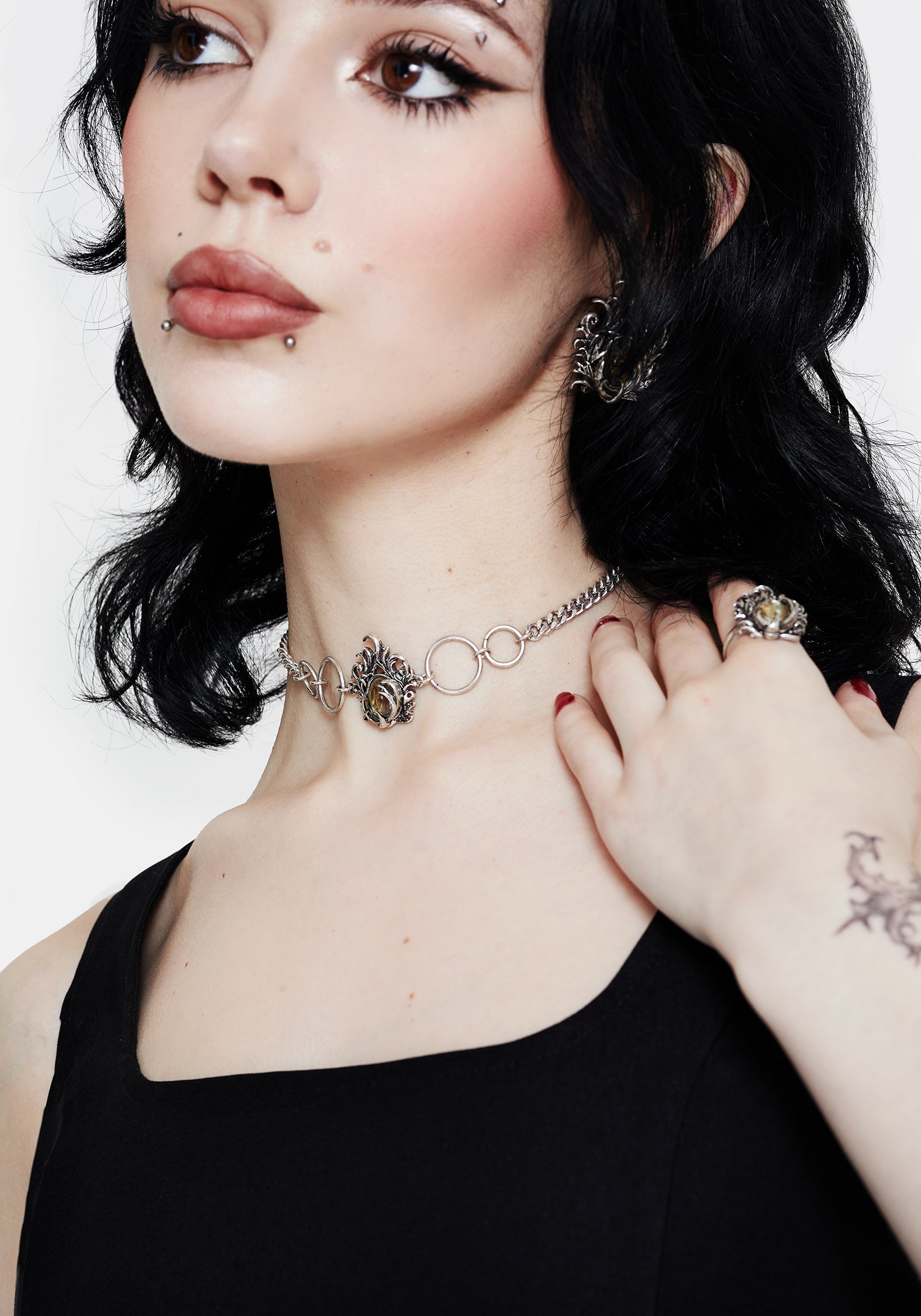 Marte Trapped Flower Choker | Disturbia - Shop Women's Gothic
