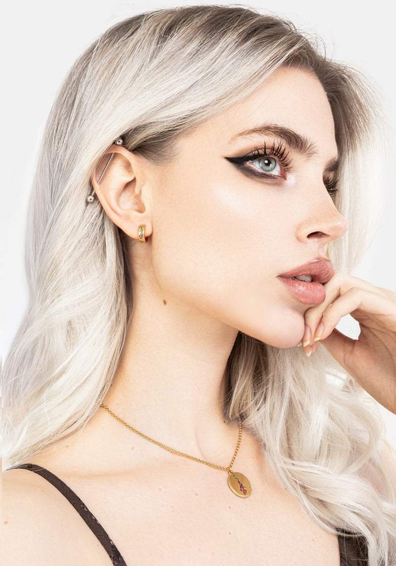 Hermia Foxglove Hoop Earrings