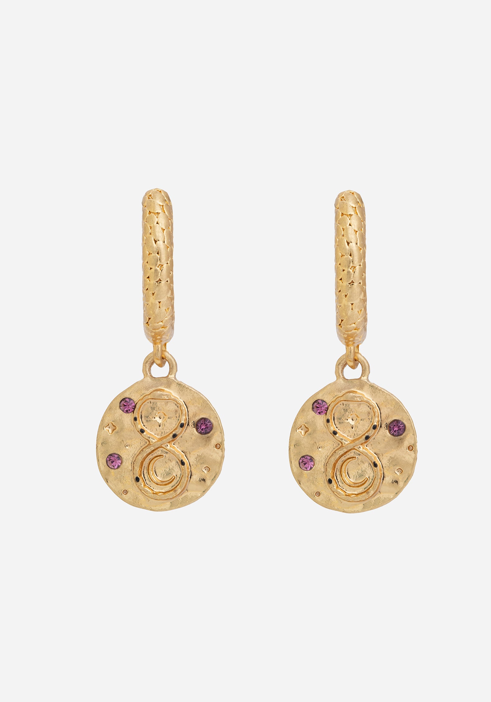 Naja Snake Charm Hoop Earrings