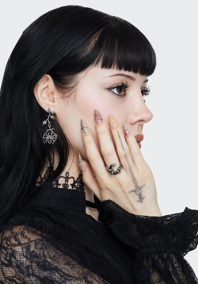 Rosethorn Widow Drop Earrings