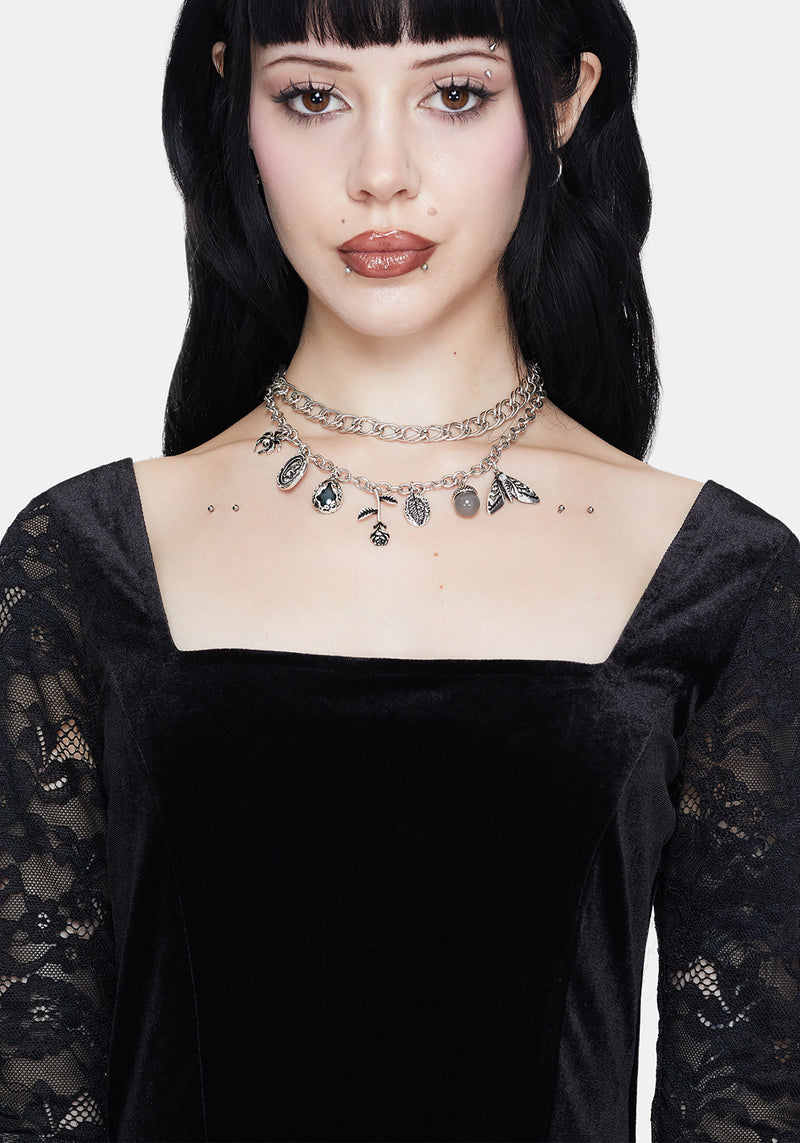 Draven Rat & Spider Charm Necklace