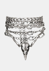 Corvus Bird Skull Bracelet Set