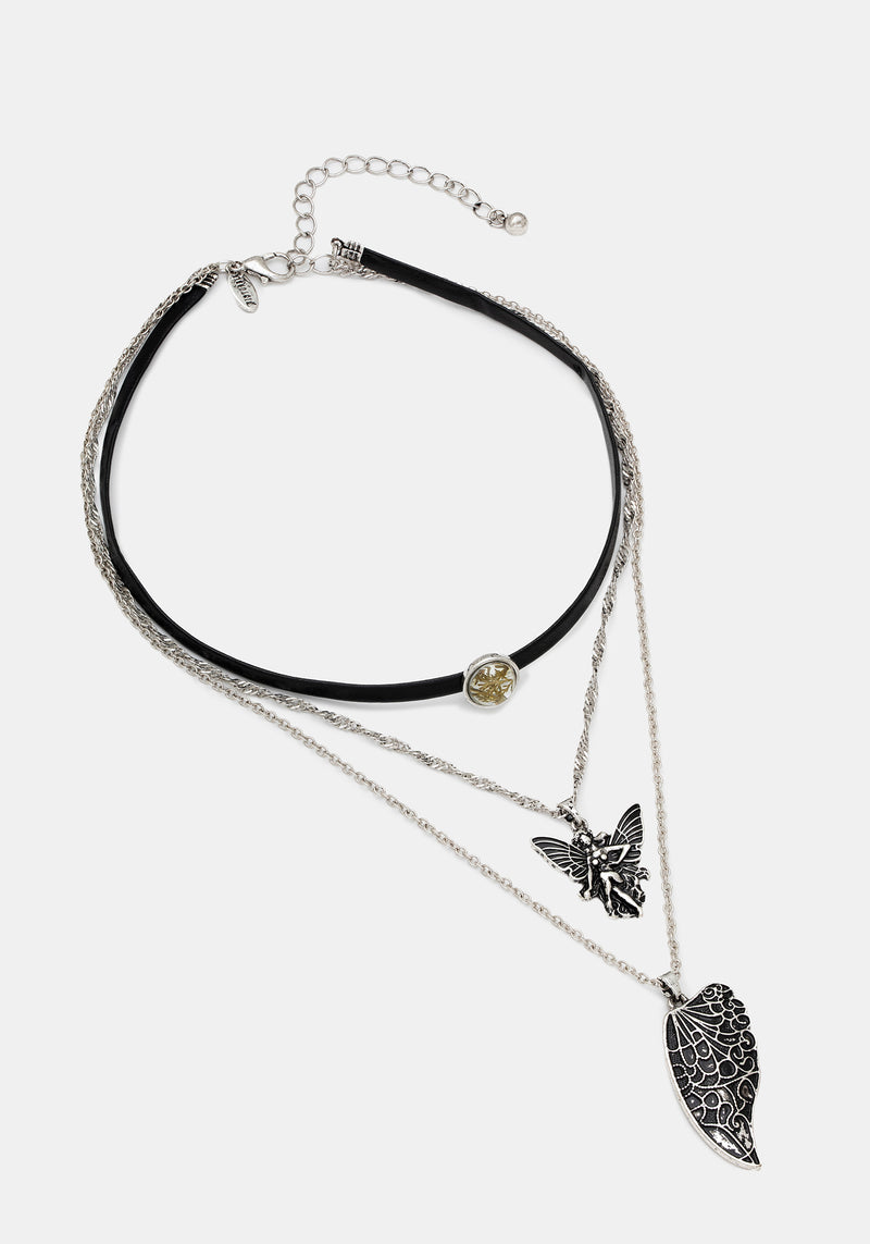 Sylvaine Fairy Trapped Flower Layered Necklace