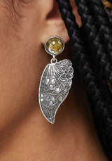 Sylvaine Fairy Wing Trapped Flower Earrings