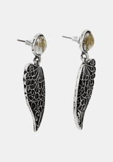 Sylvaine Fairy Wing Trapped Flower Earrings