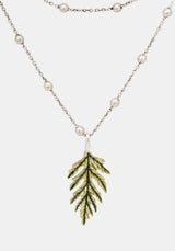 Alderwood Fern Double Layered Necklace - Silver