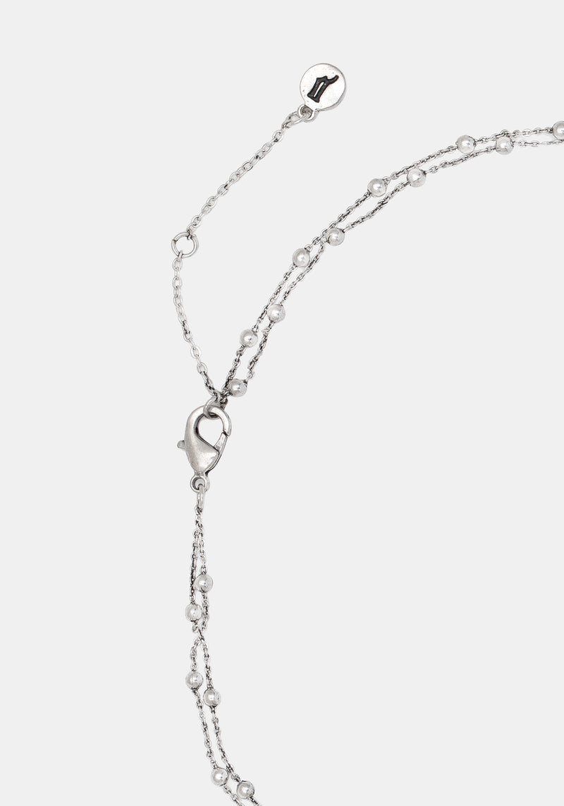 Alderwood Fern Double Layered Necklace - Silver