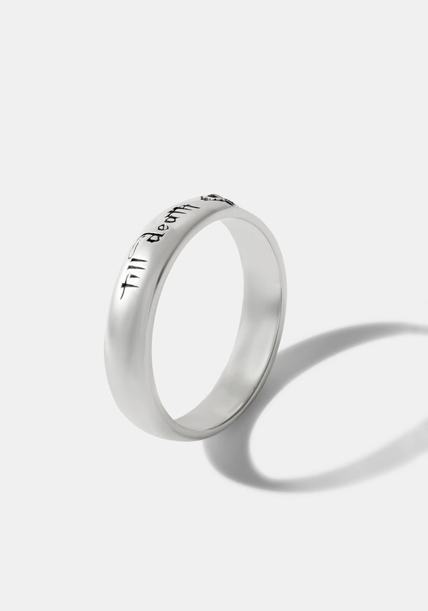 Till Death Sterling Silver Band - Men's