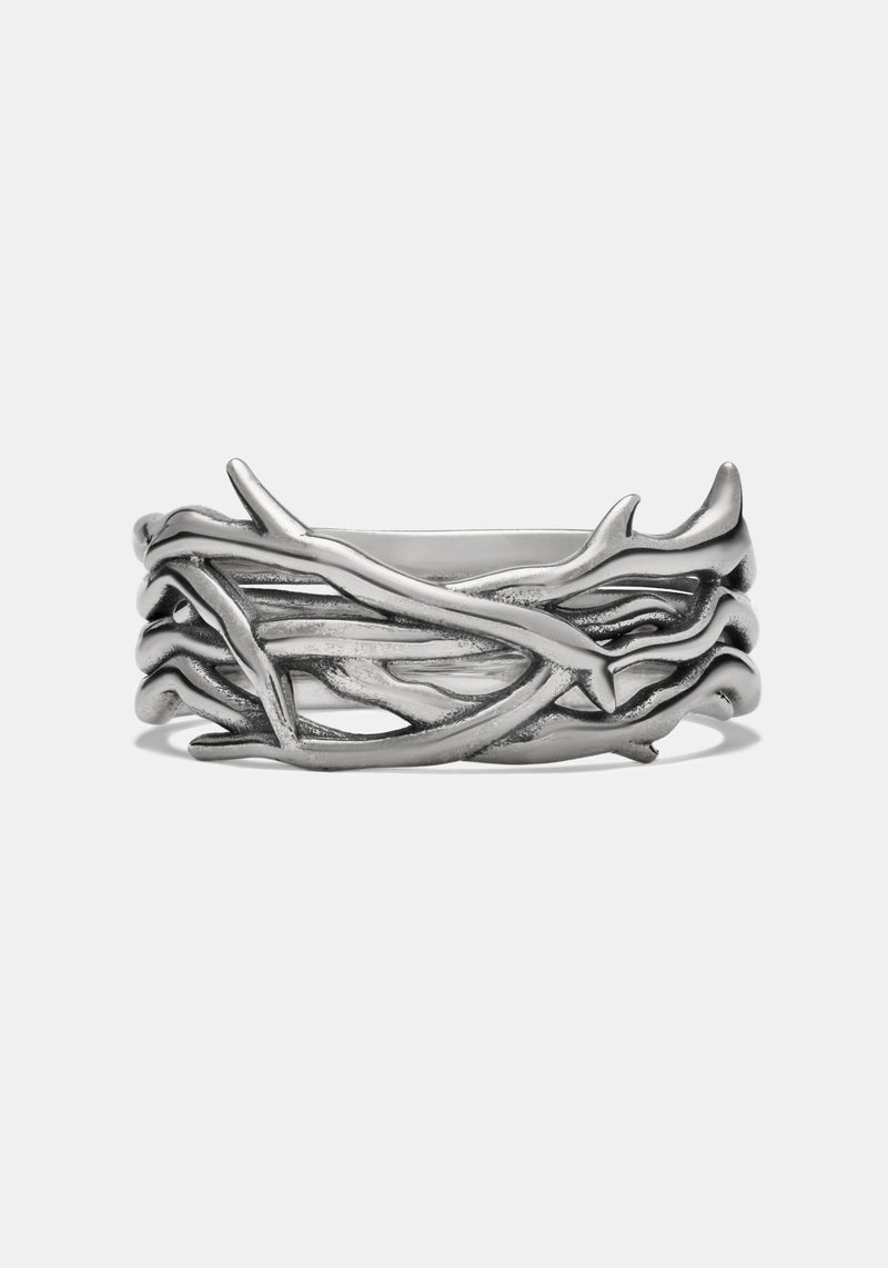 Rosethorn Sterling Silver Band - 9mm