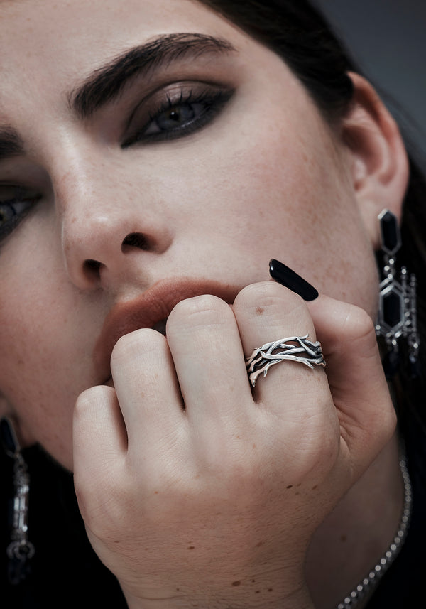 Rosethorn Sterling Silver Band - Men's