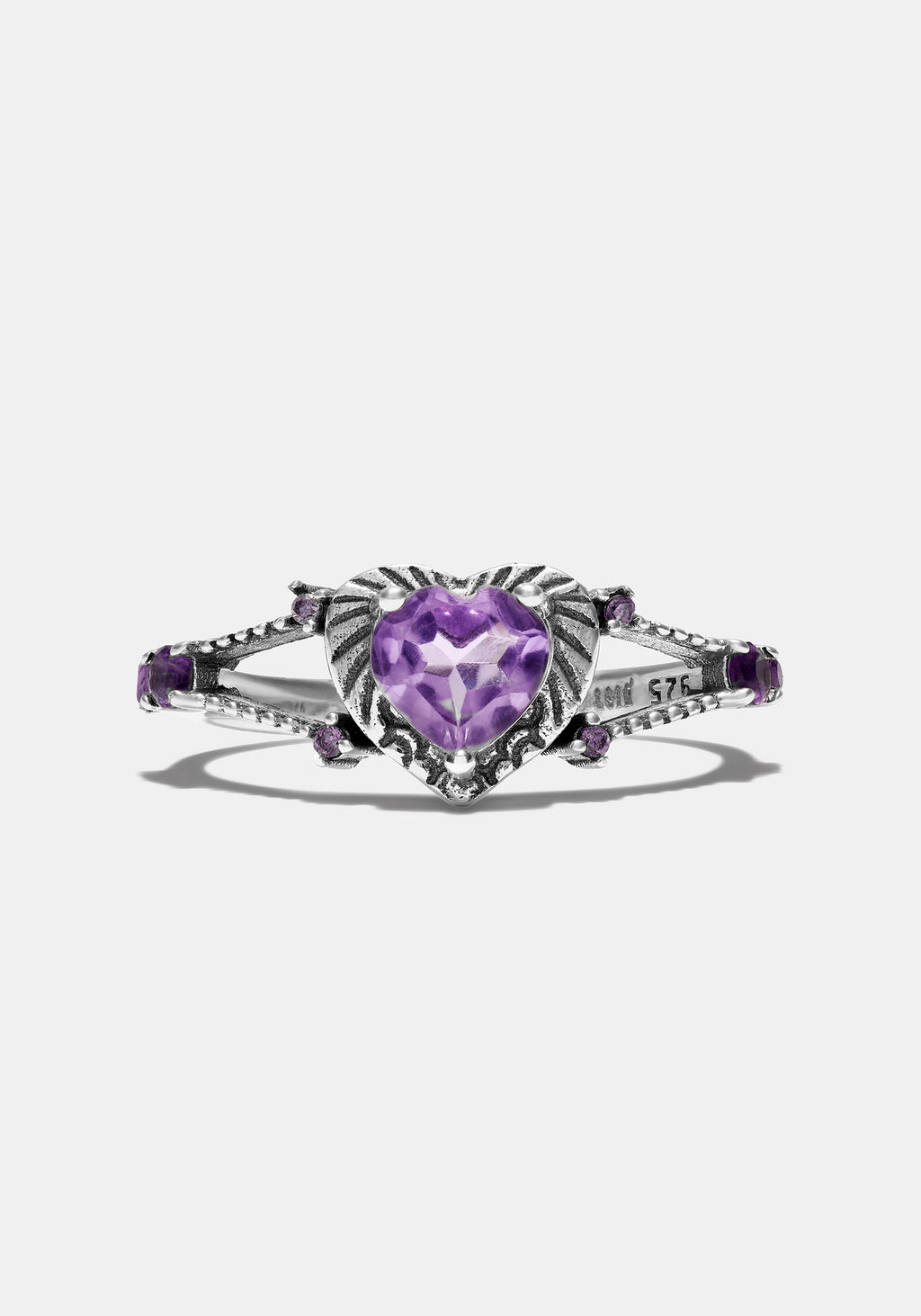 Devotion Ring Devotion Sterling Silver Amethyst Heart Ring – Disturbia
