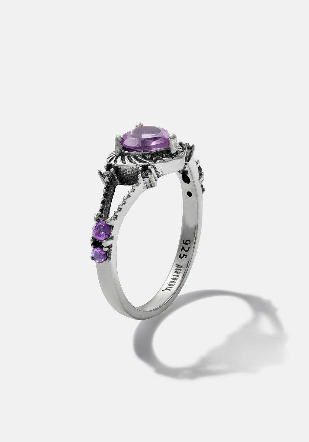 Devotion Ring Devotion Sterling Silver Amethyst Heart Ring – Disturbia