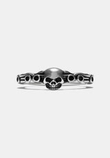 Teara Skull Sterling Silver Skinny Band