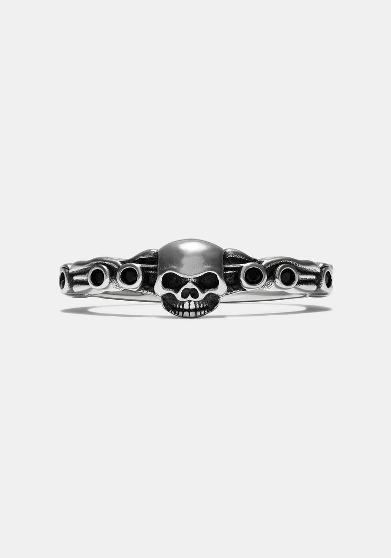 Teara Skull Sterling Silver Skinny Band