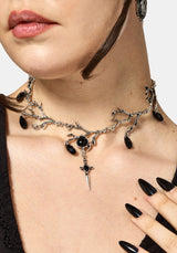 Thrax Pricklethorn Stone Charm Choker