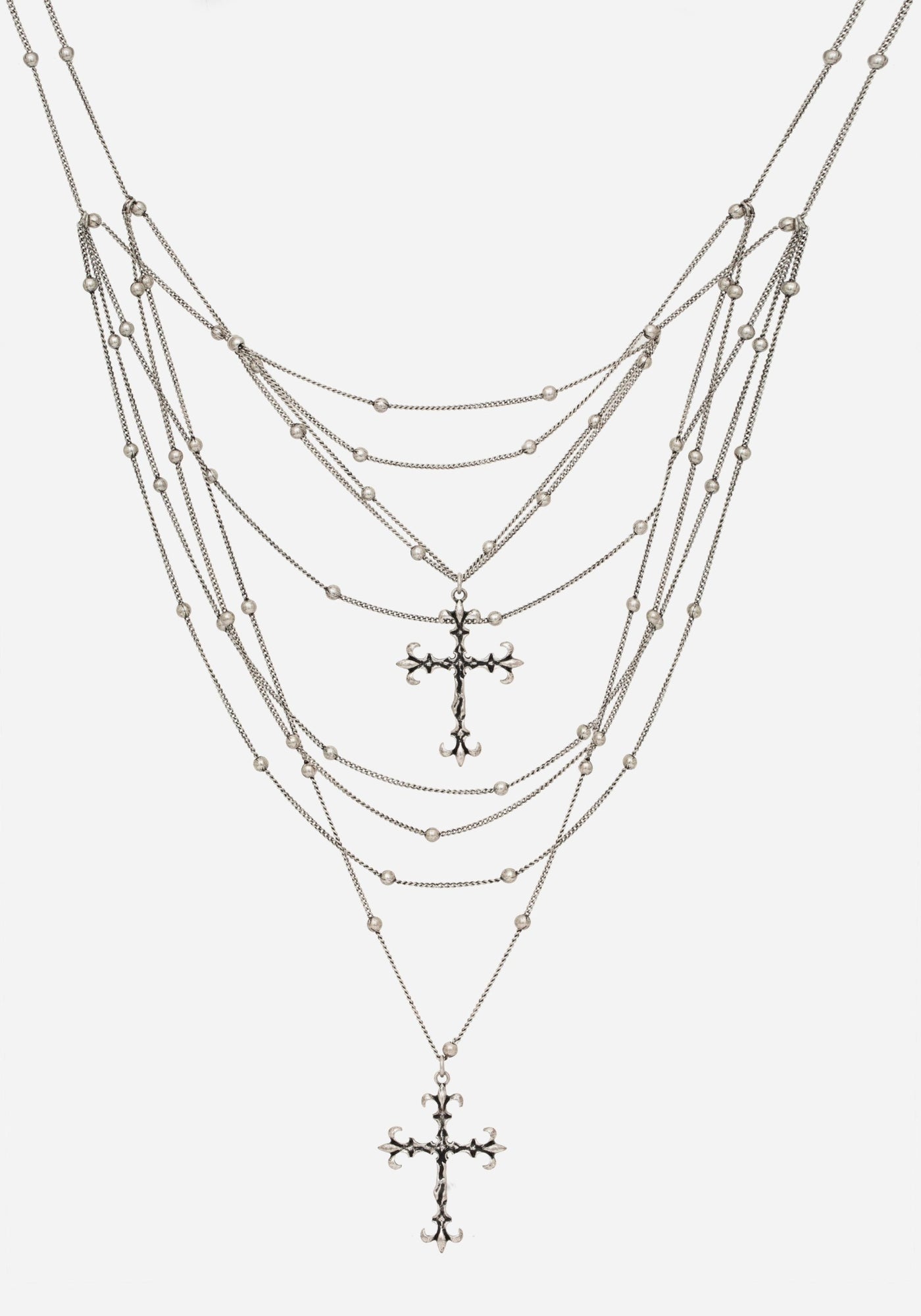 Chryx Layered Cross Necklace – Disturbia Chryx Layered Cross Necklace – Disturbia