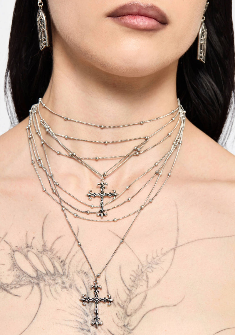 Chryx Layered Cross Necklace – Disturbia