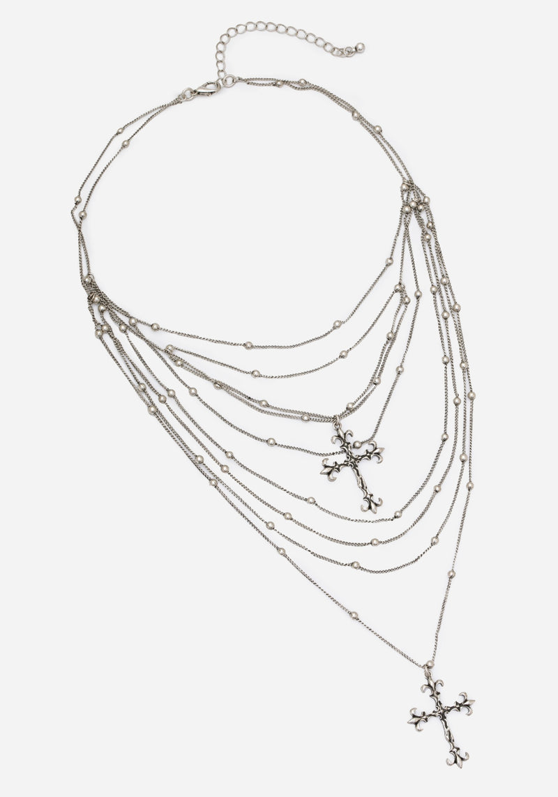 Chryx Layered Cross Necklace – Disturbia