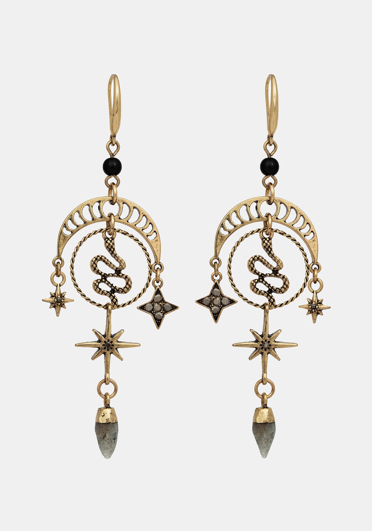 Alexen Snake Moon Earrings