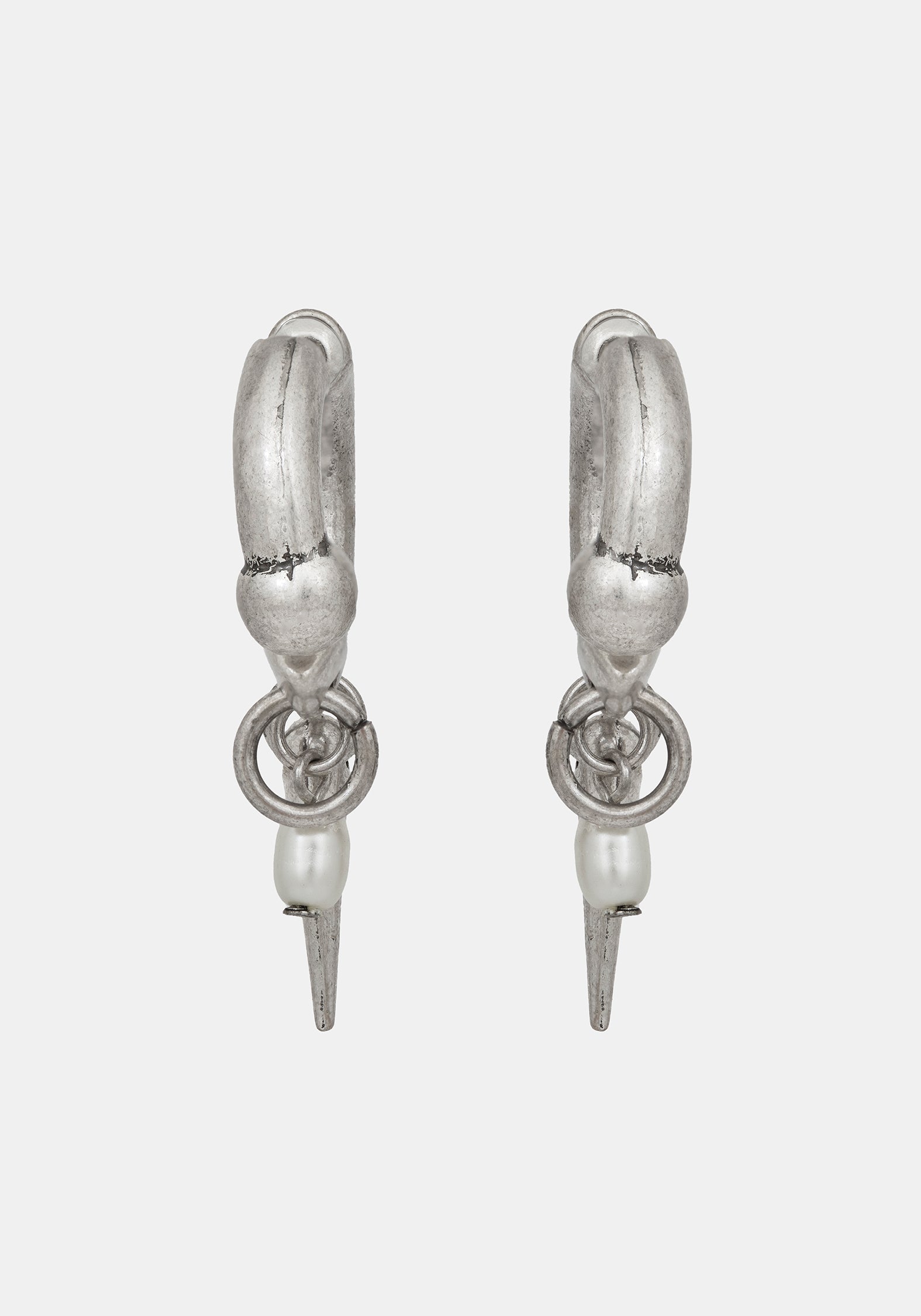 Gloryx Spike Faux Pearl Hoops