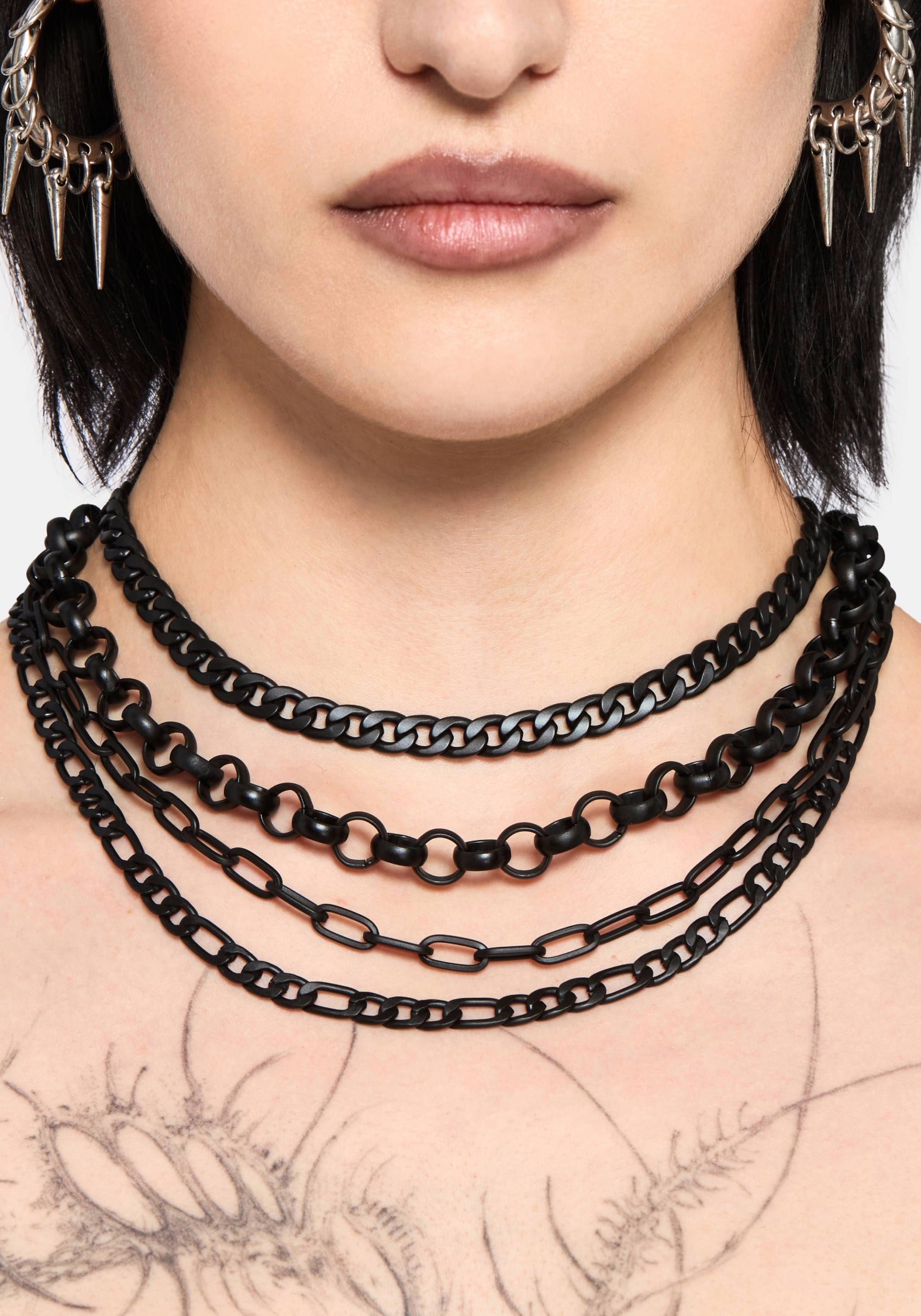 Chorx Layered Jet Chain Necklace – Disturbia