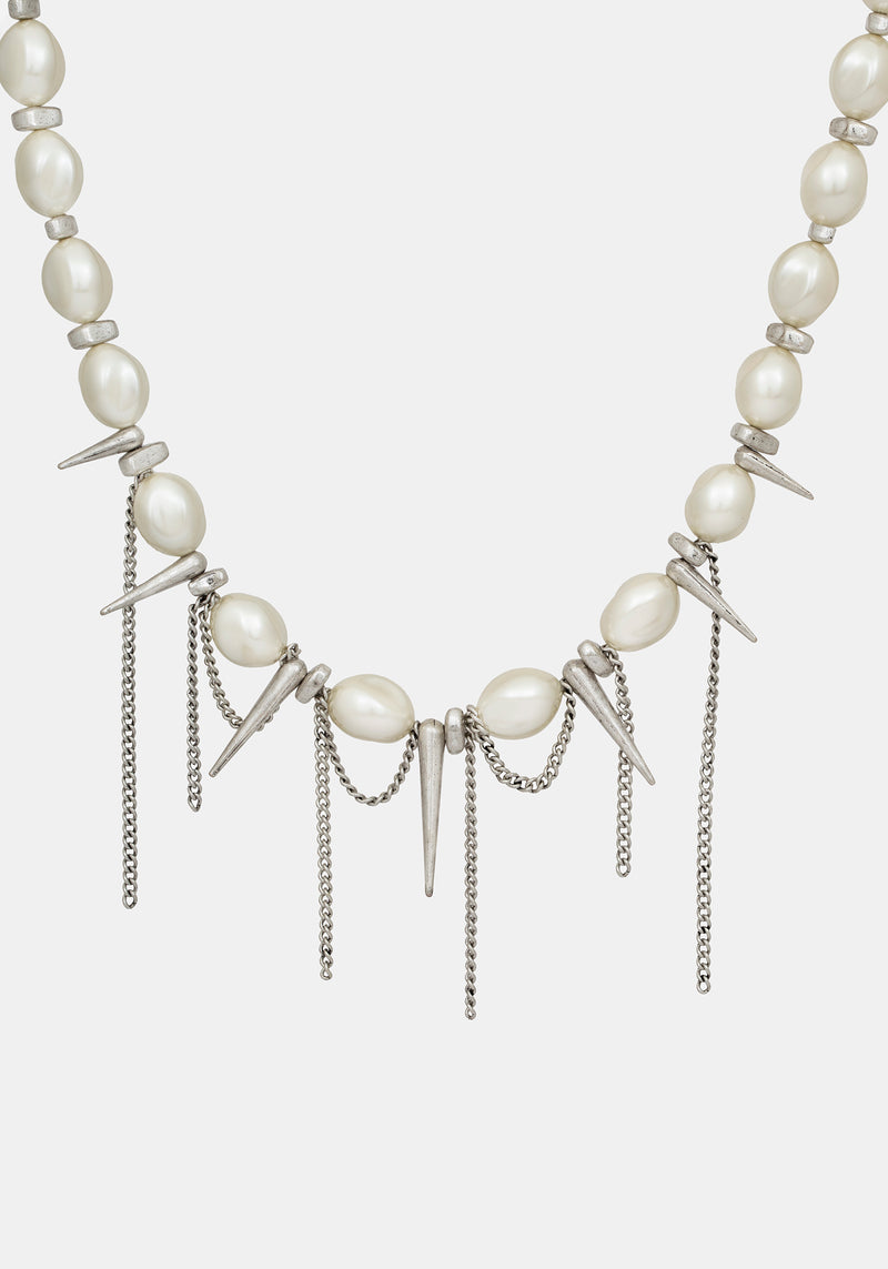 Flittex Spike Faux Pearl Choker – Disturbia